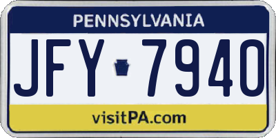 PA license plate JFY7940