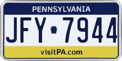 PA license plate JFY7944