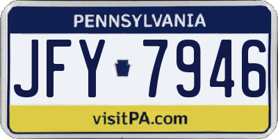 PA license plate JFY7946