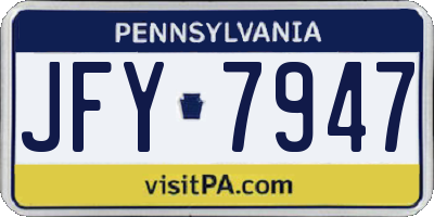 PA license plate JFY7947
