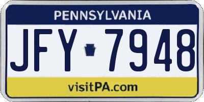 PA license plate JFY7948