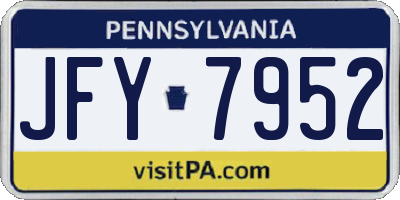 PA license plate JFY7952