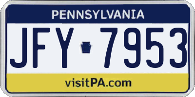 PA license plate JFY7953
