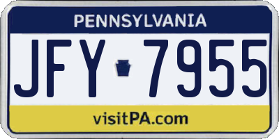 PA license plate JFY7955