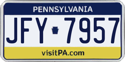 PA license plate JFY7957
