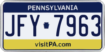 PA license plate JFY7963