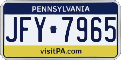 PA license plate JFY7965