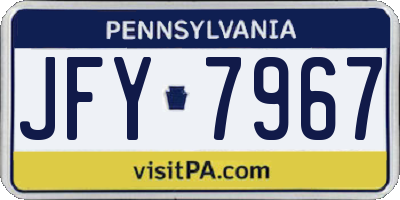 PA license plate JFY7967