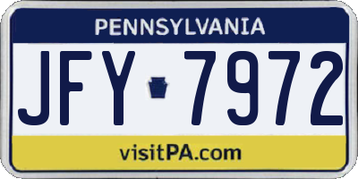PA license plate JFY7972