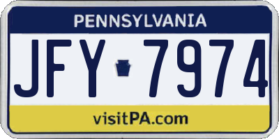 PA license plate JFY7974