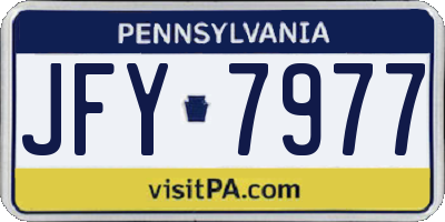 PA license plate JFY7977