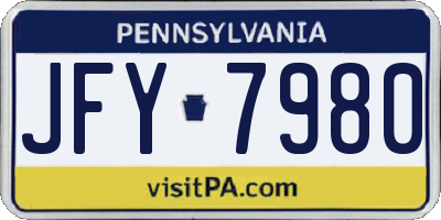 PA license plate JFY7980