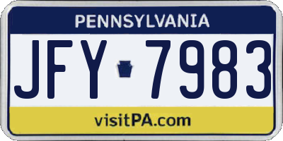 PA license plate JFY7983