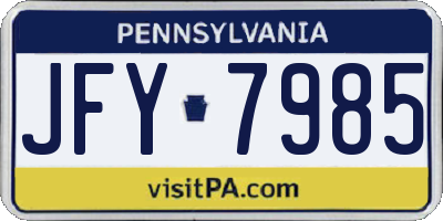 PA license plate JFY7985