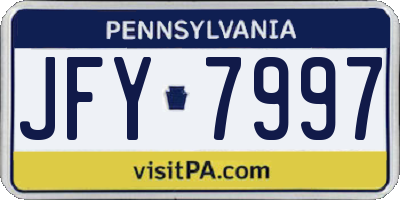 PA license plate JFY7997