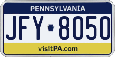 PA license plate JFY8050