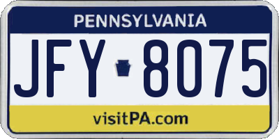 PA license plate JFY8075