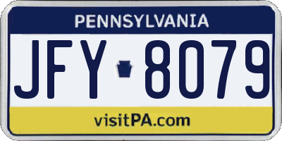 PA license plate JFY8079