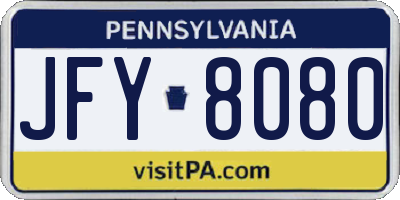 PA license plate JFY8080
