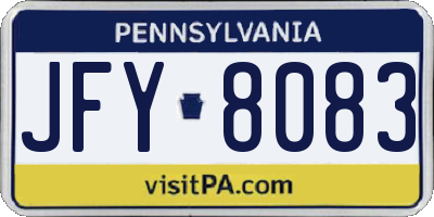 PA license plate JFY8083