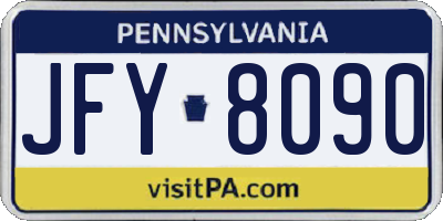 PA license plate JFY8090