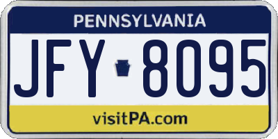 PA license plate JFY8095