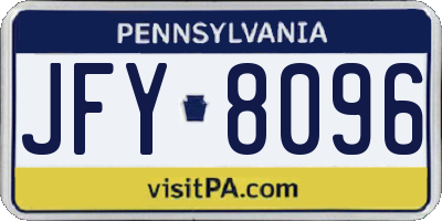 PA license plate JFY8096