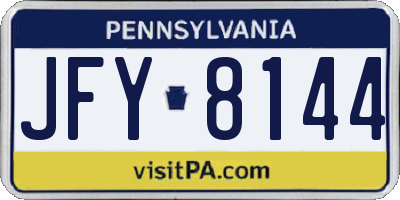 PA license plate JFY8144