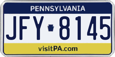 PA license plate JFY8145