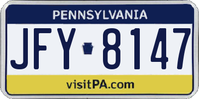PA license plate JFY8147