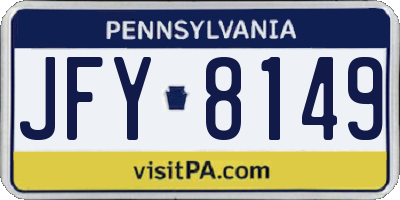 PA license plate JFY8149