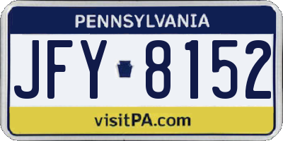 PA license plate JFY8152
