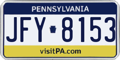 PA license plate JFY8153