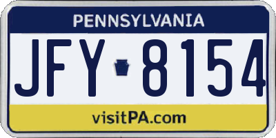 PA license plate JFY8154