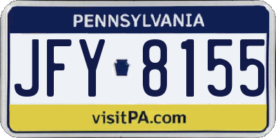 PA license plate JFY8155