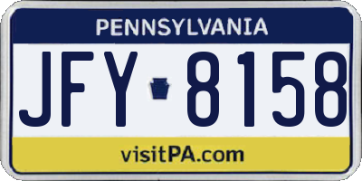 PA license plate JFY8158