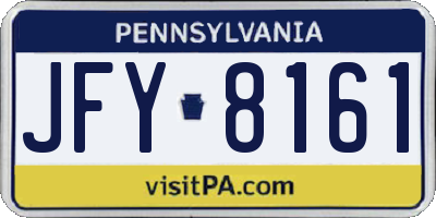 PA license plate JFY8161