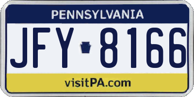 PA license plate JFY8166