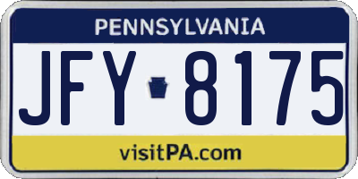 PA license plate JFY8175