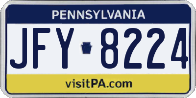 PA license plate JFY8224