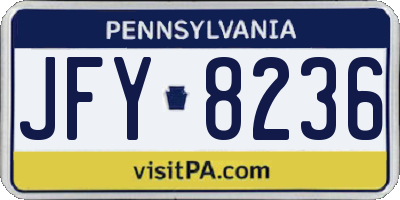 PA license plate JFY8236