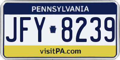 PA license plate JFY8239
