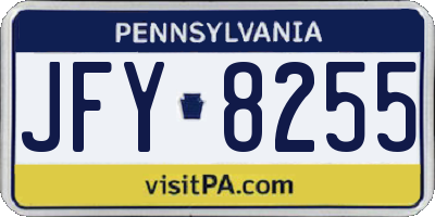 PA license plate JFY8255