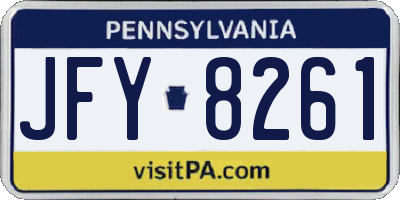 PA license plate JFY8261