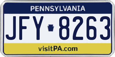 PA license plate JFY8263