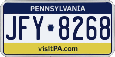 PA license plate JFY8268