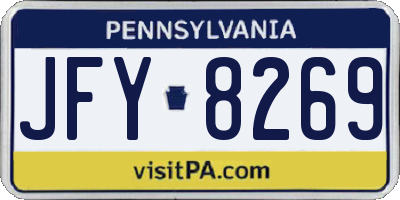 PA license plate JFY8269