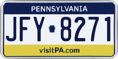 PA license plate JFY8271