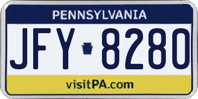 PA license plate JFY8280