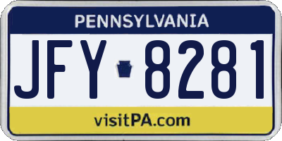 PA license plate JFY8281